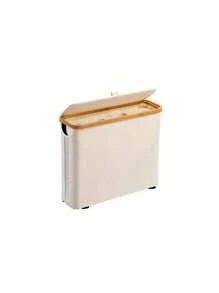 1pc Bohemian Style Black Bamboo Tissue Paper Holder With Storage Basket - Foldable Rectangular Bathroom Storage Box With Lid, Polyester Fiber, Fragrance Free, Suitable For Home And Office Back To School