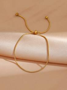 1pc Summer Stainless Steel Jewelry Elegant Chain Adjustable Ankle Bracelet For Women Suitable Wearing High Heels, Beach Vacation, Prom,Cruise Essentials Accessories Women Jewelry