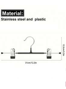 25 Pack Pants & Skirt Hangers With Clips, Metal Non-Slip Pants Hangers For Jeans Clothes Hangers, Ladies Shorts Hangers, Space Saving Clothing Hangers, Suitable For Adults, Men, Women,