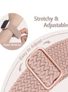 4条装编织单圈表带，兼容 38mm/40mm/41mm/42mm/44mm/45mm/46mm/49mm，男女通用，可调节弹力柔软尼龙表带，兼容 11/10/9/8/7/6/5/4/3/2/1/SE/Ultra/Ultra 2/3 - 彩色 - 查看 10