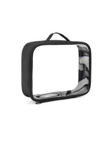 3pcs Clear Zipper Beauty Set Makeup Bag Transparent PVC Cosmetic Bag Portable Travel Organizer Waterproof, Toiletry Bag, Travel Bag, Purses For Women, Cruise Essentials, Bathroom Storage, Travel Essentials Women Travel Accessories Travel Must Haves - Black - View 5