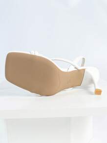 Sandali da donna eleganti e alla moda con punta quadrata e tacchi alti, dotati di cinturini incrociati, comodi e antiscivolo, adatti per spiaggia, feste, uso quotidiano e pendolarismo