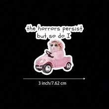 3-Inch "The Horrors Persist But So Do I Vinyl Sticker For Resilience Advocates, Humor Enthusiasts, And Quirky Decor Fans; Perfect For Laptop, Water Bottle, Notebook, And Personal Space Decor; Ideal As Motivational Sticker, Humorous Sticker, And Quirky Sticker; Embrace Your Strength, Personalize Your Accessories, Or Gift To Someone Who Appreciates Fun Designs; Great For Adults Seeking Encouragement, Humor, And Lighthearted Style."