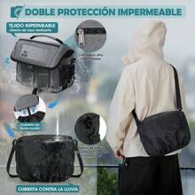 Mochila para Camara Fotografica Profesiones Mochila Fotografia con Divisores Desmontables y Cubierta de lluvia Impermeable - Gris - Ver 5