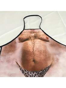 1 Stück Herren Küchenschürze mit Bierbauch Aufdruck - Polyester, Webstoff, ideal für BBQ & Party, perfektes Geschenk zum Vatertag