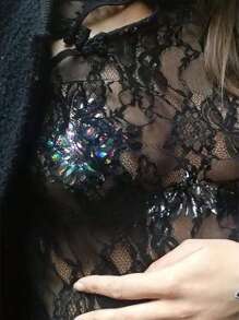 1Pair Lady Crystal Acrylic Nipple Stickers For Nightclub Party