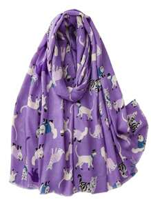 1pc Cute & Funny Dog Wearing Sunglasses Design Lightweight Versatile Fashion Scarf, Suitable For Spring/Summer Travel, Beach, Selfie, Women - Multicolor - View 11