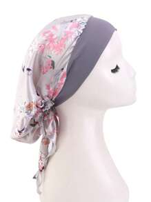 1pc Long Tail Ribbon Headband, Stretchy Wide-Brimmed Satin Wrap Turban Hat, Pirate Cap - Multicolor - View 9