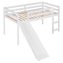 MISSUNNY Loft Bed With Slide, Multifunctional Design, Twin (White) - 白色 - 查看 5