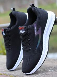 2025 New Men's Breathable Walking Shoes, Lightweight Non-Slip Mesh Upper Sports Sneakers, Odor-Resistant Lace-Up Trainers, Fashionable Soft Sole Casual Shoes, Versatile Running Shoes ,Gym 2000s Style Valentine's Day Ideas - 813 Black - View 11