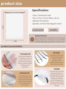 大号透明旅行抽绳鞋袋，防水防尘，便携，旅行收纳鞋袋，男女通用，旅行包，鞋子收纳袋，靴子袋，鞋盒，鞋子收纳盒，鞋子收纳袋，旅行，邮轮，暑假，大学宿舍，居家，学校，酒店，透明塑料收纳袋，便携式旅行鞋袋，旅行整理抽绳鞋袋，鞋套，防尘，女士旅行必备，邮轮必备，度假必备 - 彩色 - 查看 6