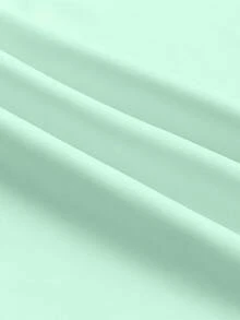 Women Elegant Solid Color Asymmetric Neck Sleeveless Tie-Up Minimalist Short Light-Colored Dress Summer - Mint Green - View 5