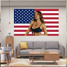 Sydney Sweeney Red America Flag SexyFunny Meme Wall Tapestries College Dorm Room Decor Man Cave Banner For Bedroom Living Room Dorm Wall Decorations Decorate Tapestry - 3x5ft - View 3