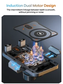 Newest Phone Holder For Car, With Wireless Charger, Music Light Effect, One-Click Open/Close And Rotation 90°, Seismic And Anti-Slip Silicon, Wireless Charging Stand, Gift For Driver, Workout, Travel