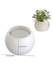 DIY Nordic Creative Vertical Stripe Pattern Succulent FlowerPot Mold Concrete Gypsum Clay Casting Circular Plant Pot Mold Aromatherapy Candle Cup Plaster Candle Container Storage Box Silicone Resin Mold Home Decor - White Silicone Mold - View 2