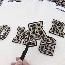 (A-Z) Leopard Letter Patches On Chenille Iron, Alphabet Patches On Alphabet Embroidered Clothing, Dresses, Hats, Jeans, Shoe Bags, DIY Supplies, Leopard,Grandma Mother's Day Gift,Mother's Day