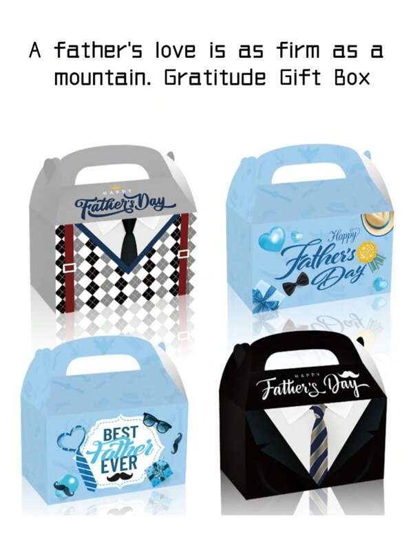 4/8/12pcs Father's Day Gift Box Set Including Tie, Bow Tie, Glasses, Shaver, Packaged In Gift Box, Party Tote Gift Box, Thanksgiving Gift Box, Holiday Celebration Gift Box