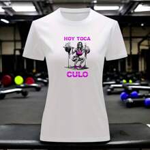 Playera Divertida Para Gimnasio Hoy Toca C*** Playera Para hacer Ejercicio - Blanco - Ver 2