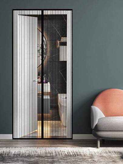 春秋夏季门窗帘黑白简约防蚊门帘纱窗纱门纱窗自动磁吸门家用纱门纱窗网家用