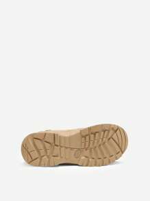 Men's Military Tactical Work Boots Leather Motorcycle Combat Boots - Khaki - View 6