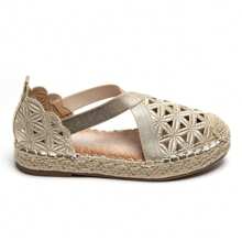 Espadrilles Plates en Dentelle Brodée avec Bride Croisée – Élégance et Confort pour l’Été - 金色 - 查看 5