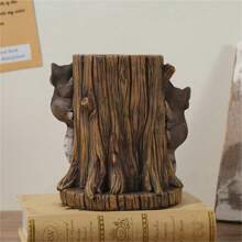 浣熊树桩花盆，可爱动物种植多肉植物花盆，有趣的雕像户外地面装饰，森林风格的异想天开的花园装饰 - 彩色 - 查看 9