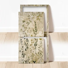 1 buc. Imprimare de perete de pânză mare - Design floral minimalist modern, în tonuri moale, decor de perete de fundal texturat abstract, poster botanic vintage, cu sau fără cadru, decor apartament pentru cămin de facultate, cadouri pentru decorarea peretelui în hotel, acasă, sufragerie, dormitor, baie și birou