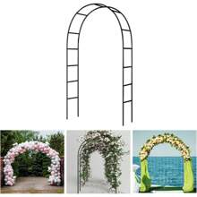 1 set Cenador de metal negro, soporte, arco de jardín, estructura de acero pesado, apto para plantas trepadoras, rosas, verduras, arco de globos, decoración de jardín exterior, opción ideal para decoraciones de boda, fiesta y vacaciones