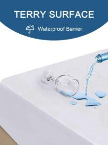 CNZB-A White Waterproof Cotton Terry Mattress Protector With Breathable And Soft Deep Pocket Design, Suitable For Machine Washing, Suitable For Home/Hotel Bedrooms, And Suitable For All Seasons.