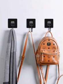 10pcs/5pcs Black Highly Sticky Adhesive Hooks, No Drilling Transparent Wall Hooks, Suitable For Kitchen, Bathroom, Closet, Able To Hold Heavy Items, Multi-Purpose, Economic & Practical, Towel Bar, Bedroom Wall Decor, Coat Rack, Hooks, Back To School, Shelves, Organization & Storage, Key Rack, Key Holder Wall, Key Hanging Rack, Sticky Hooks, Door Hanging, Bedroom Room Decor, Kitchen Accessories
