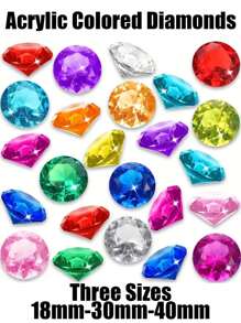 paquete mixto de 1/10/20/30/50/100 piezas de joyas de tesoro pirata con diamantes brillantes, grandes gemas de acrílico falsas, gemas de plástico multicolor para llenar jarrones, decoración de mesa para fiestas de cumpleaños, fiestas de piratas, juguetes para la piscina