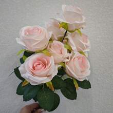 1PC 人造花玫瑰花束家居餐桌装饰摄影道具户外花园婚礼装饰新娘手捧花材料腕花派对装饰情人节礼物新年装饰, 情人节, 礼物 - 彩色 - 查看 5