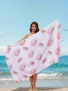 1pc Colorful Sausage Dog Printed Beach Towel, Suitable For Summer Beach, Swimming Pool, Swimming, Relaxation, Party, Holiday Accessories For Men And Women, Travel Essential, Beach Must-Have Beach Essentials
