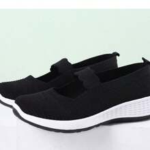 Zapatillas de tenis ligeras y transpirables para mujer, zapatillas ligeras para mamá, nuevas zapatillas deportivas casuales de boca baja para mujer - Negro - Ver 5