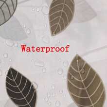 1pc Leaf Pattern Shower Curtain, High Quality Polyester Fabric Curtain, Machine Washable With Metal Grommets And Hooks, Suitable For Shower Room, Dorm, And Commercial Use - Multicolor - View 5