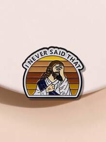 1 Peça Broche Esmaltado Criativo de Jesus Cristo, Pino de Personagem Caricato de Fé Divertido, Emblema Flip de Colarinho, Acessórios de Decoração de Chapéu e Mochila, Presentes de Jóias para Amigos, Broche Para Uso Diário em Roupas e Bolsas, Encantos Escolares
