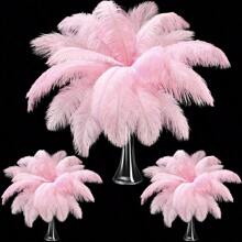 10pcs Artificial Pink Feather 20-25cm Wedding Center Decorations, Home Decorations, Flower Arrangement, DIY Christmas Decorations, Clothing, Headwear Accessories