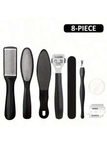 8-Piece Set Of Foot Repair Kit, Foot File Set, Professional Nail And Foot Spa Care Tools, Double-Sided File, Stainless Steel Dead Skin Remover, Callus Tissue Exfoliator, Professional Dead Skin Removal Kit, Calluses Remover, Foot Care Set, Female And Male Foot Care, Trimming And Cleaning Tool Set