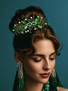 1 件手工制作的带水晶花的新娘头饰，适用于婚礼、仪式、派对、新娘发饰 HP847、发饰、发饰、婚礼、梳子、侧梳 - 彩色 - 查看 4