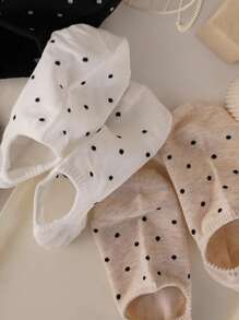 4 Pares De Meias Femininas De Bolinhas, Meias Curtas, Meias Rasas De Bolinhas, Antiderrapantes E Invisíveis