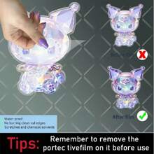 Sanrio 2D Flat Sanrio Kuromi Acrylic Cartoon Charm: Radiating Brilliant Luster Kawaii Crystal Doll Pendant! Suitable For Bags, Rearview Mirrors, Keychains, And More, Bringing Dreamy Charm To Life, Great For Easter, Thanksgiving, Mother's Day, Party Gifts, Back To School Season