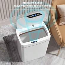 Smart Non-Contact Narrow Induction Trash Can Smart Home 15L Automatic Bagging Electronic Trash Can Smart Bathroomtrash Can White