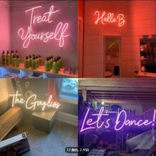 Custom Led Neon Sign Room Decor,Personalized Wedding Neon Sign Valentine's Day Gift ,Festival Neon Sign Home Decoration Wedding Backdrop USB Power. - multicolour - View 5