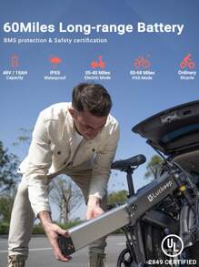 Luckeep X1 Folding Electric Bike For Adults 1500W Peak Motor,30MPH 60 Miles,720WH Battery 20" X 4.0" Fat Tire Foldable Ebike Commute With NFC/Anti-Theft/Hydraulic Brakes,UL Certified Electric Bicycle - Ideal For Commuting, Mountain, City Rides, Portable Transport, Stylish Ride, Robust Frame, Powerful Motor, Commuter Choice - X1Red - View 4