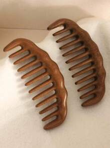 1/3/5件套宽齿梳，天然檀香粗齿梳，大齿檀香按摩梳，木质理疗梳，厚齿按摩刷，多功能头皮经络按摩梳，防静电发梳，适用于卷发、烫发和直发，女士家用发梳，身体护理工具 - 彩色 - 查看 8