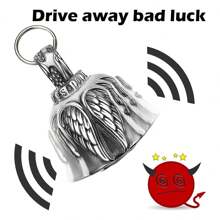 Guardian Angel Motorcycle Bell Handful Good Luck Bells Keyring Drive Pendant Accessories Lead-Free Pewter Bike Bell Good Luck Gift For Men Women Guard Riding