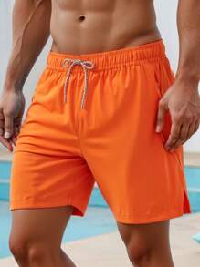 Shorts unicolore anti-vol avec fermeture éclair pour hommes, pour l'été