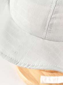 TUTUYA Baby Bucket Hat, Newborn Sun Protection Hat, Infant Solid Color Wide Brim Sun Hat, Suitable For Daily Wear, Outdoor, Travel - Grey - View 5