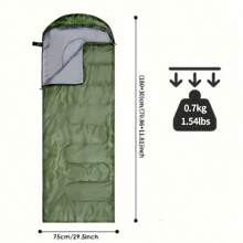 1pc All-Season Green Waterproof Sleeping Bag - Portable, Zipper Closure, Single Person, Ideal For Hiking, Camping & Climbing, Durable Polyester Fabric, Sleeping Bag For Camping