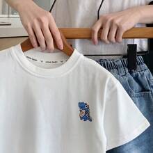 Boys Digital Graphic Animal Print Casual Short Sleeve T-Shirt, Fashionable & Versatile Summer Top